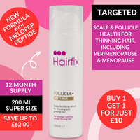 BUY ONE, GET ONE FOR JUST £10. FOLLICLE+ MELOPEP ANTI-AGE FORTIFYING SERUM 200ml